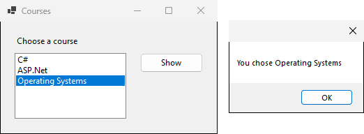 Operating Systems selected; the message box says You chose Operating Systems