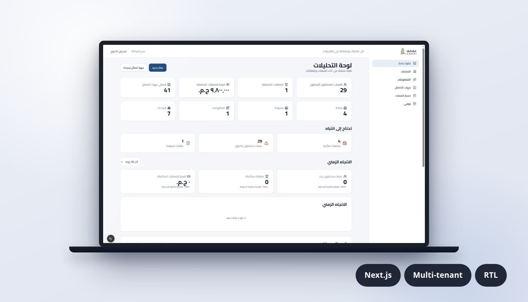 AqarDesk: نظام CRM سحابي للوسطاء العقاريين