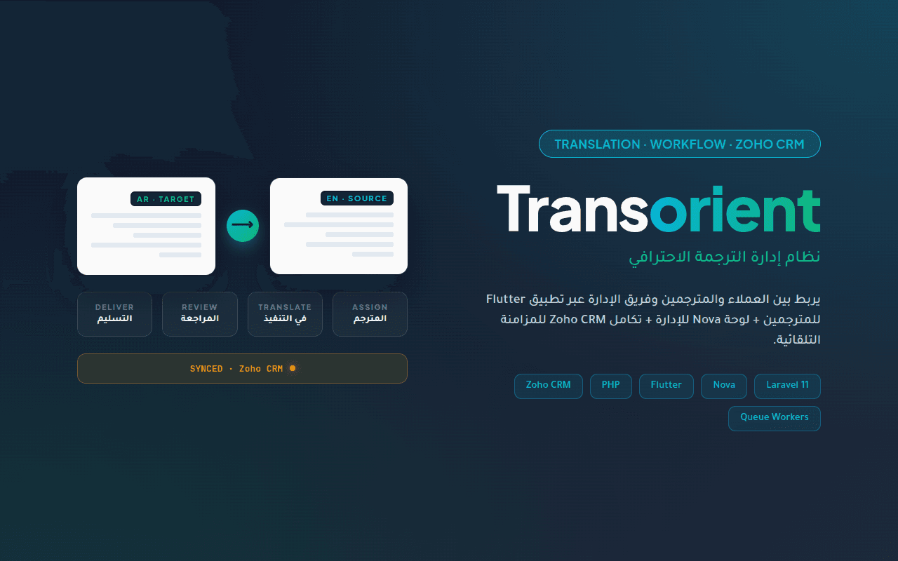 Transorient — نظام إدارة الترجمة الاحترافي
