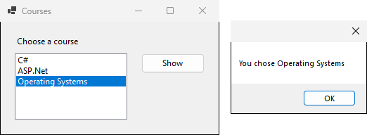 Operating Systems selected, the message box says You chose Operating Systems