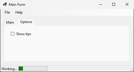 تبويب Options مختار، ويعرض مربع الاختيار Show tips