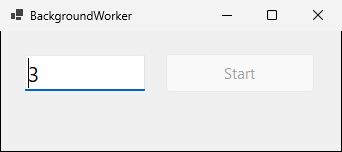 The BackgroundWorker version 3.5 seconds after the click: the text box shows 3