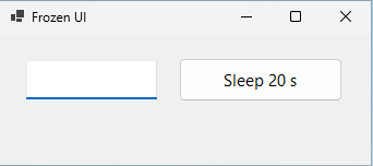 The same window 8 seconds after the click: the text box is still empty